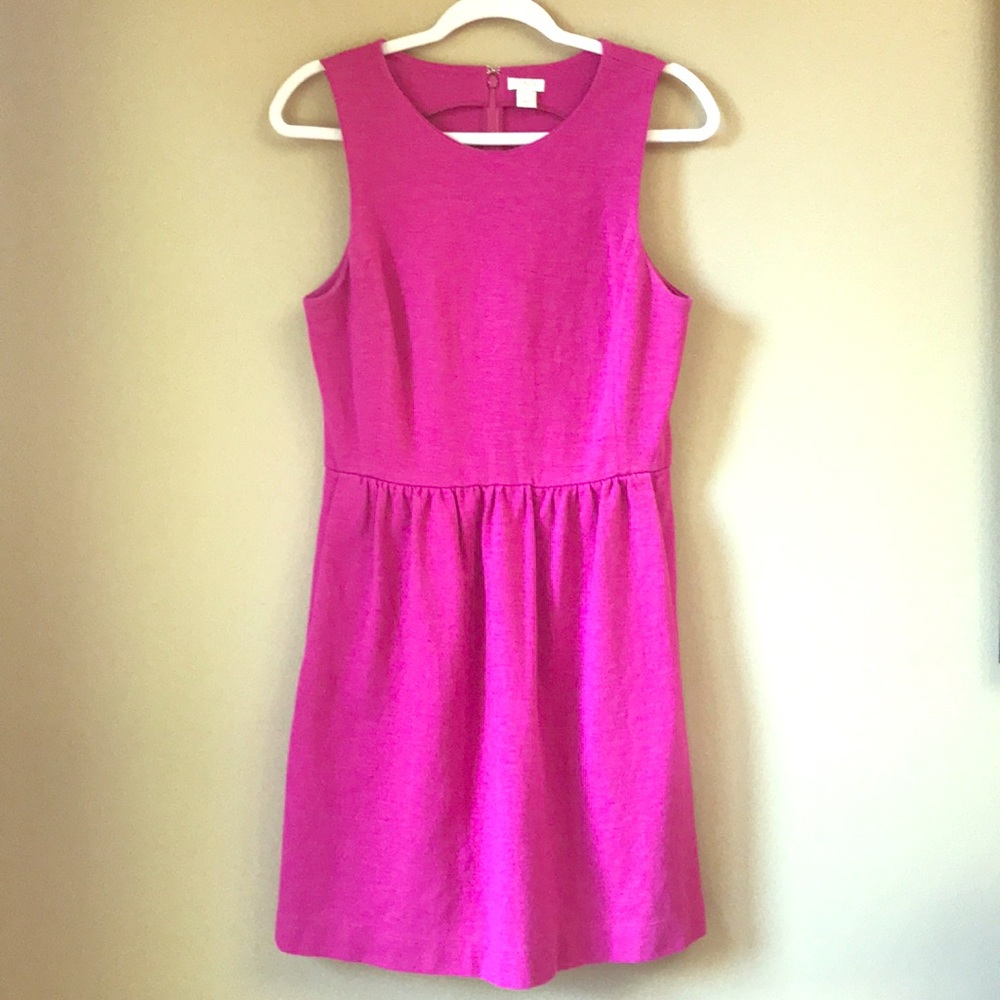 Like New J. Crew Fuschia Fit & Flare Dress